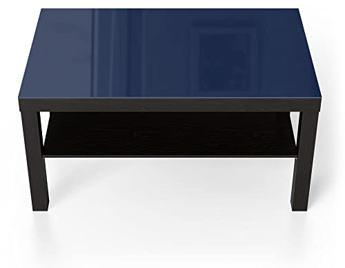 DEQORI Glastisch | schwarz groß 90x50 cm | Unifarben - Dunkelblau | ausgefallener Beistelltisch aus Glas | Hochglanz Couchtisch fürs Wohnzimmer | moderner Couch Tisch mit Design