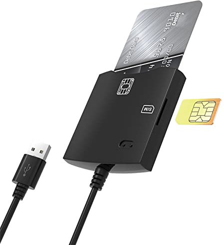Card Reader | Smart Card Reader Adapter for USB CAC Card Reader, Card Reader/SIM Card Reader for Camera, CAC Reader for Win, Linux, Computers