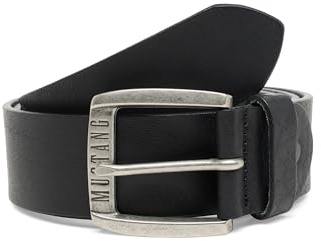 MUSTANG 40mm Ledergürtel mit Schließe in geschwärztem Silber