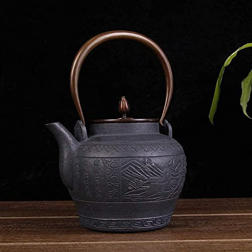 OQHAIR Set in ghisa Set da tè Ghisa Ghisa Non Rivestito Pentola per la Salute Ese Set da tè per Cucina 1 4L Decorazione Domestica Presente,