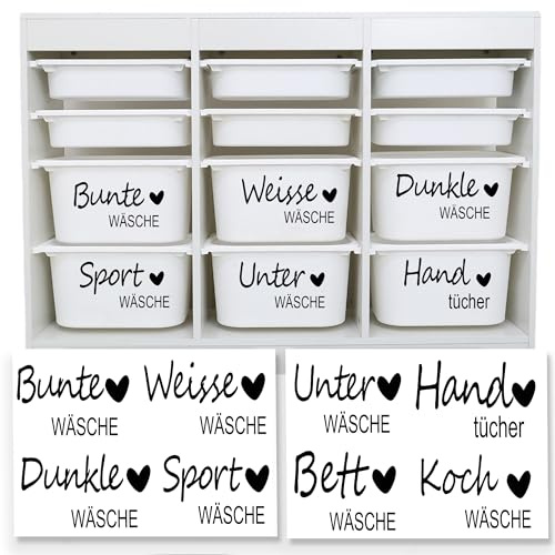 Aufkleber Wäsche | Bunte Wäsche | Weisse Wäsche | Dunkle Wäsche | Sportwäsche | individuelle Aufkleber