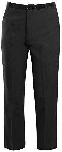 Gillicci Mens Formal Smart Casual Business School Office Work Durable Everpress Trousers Pants (UK, Waist & Inseam, 32, 31, Black)