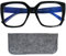 Mini Brille - Gafas de Lectura Retro y Grandes Lentes Estilo Mariposa, Funda Inclus, Oversize Montura Gruesa el Plástico (Negra), Modernas Gafas Luz Azul Mujer +1.0 Dioptrías