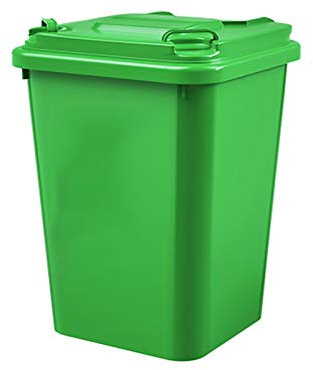 Suuim Contenedor de Basura Bote de Basura de plástico para Exteriores Contenedor de Basura cilíndrico Largo de Gran Capacidad con Tapa Contenedor de Basura Comercial de 26,4 galones con Ruedas,Gree
