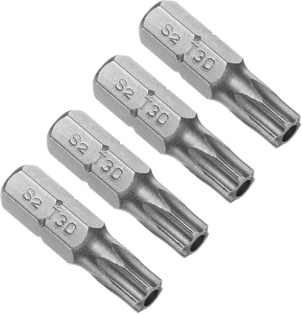 CoCud Punte Cacciavite Torx, Attacco Esagonale 1/4 Lunghezza 25mm T30, Punte Cacciavite Magnetiche - (Applicazioni: per Manutenzione Auto), 4-Pezzi