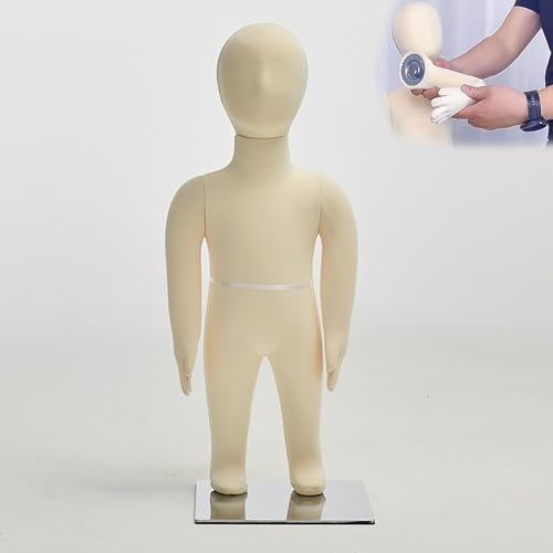 Schneiderpuppe Weiche Kinderschaufensterpuppe mit Verstellbaren Armen und Beinen, Flexible Ganzkörper-Schneiderpuppe für Kinder zur Präsentation con Kleidung, Ständer für Schaufensterdekoration(2 year