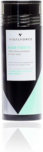 VIDALFORCE Fibres Capillaires Naturelles 30g – Poudre Volumisante 100% Végétale contre la Chute de Cheveux – Résiste à la Transpiration & Pluie – Fibres Auburn – Résultat Naturel Immédiat