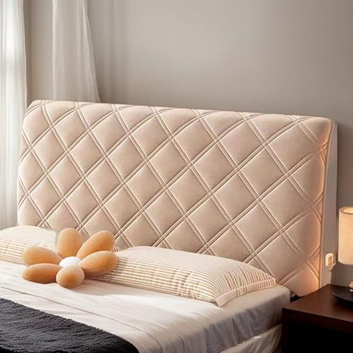 DOSYCOVUR Copri Testata Letto 1 Piazza E Mezza Elasticizzato Imbottito in Velluto Per Testiera Letto Matrimoniale Protezione Completa Antipolvere Lavabile Spessa E Morbida,B,140cm