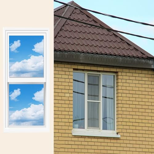Minglez Kellerfenster Aluminium-Lüftungsschiebefenster für den Dachboden, Garagen-Innenbeleuchtungsfenster mit Gehärtetem Glas, Kellereinbaufenster mit Weißem Rahmen(40x60cm/16x23.5in)
