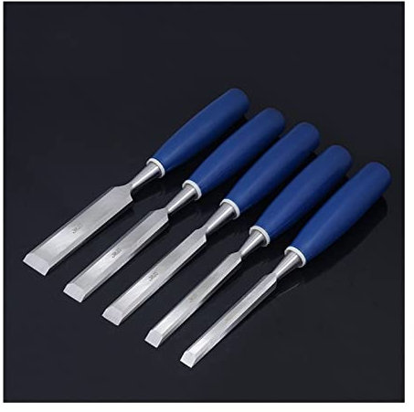CLLBANT Juego de 5 cinceles para carpintería, Herramienta de Carpintero, cinceles Planos para carpintería, Cuchillos Profesionales para tallar Madera.