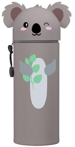 GDFJBG 2-in-1 Silikon Federmäppchen - Koala, Kawaii,Tischstifthalter Federtasche Tischstifthalter, Reißverschluss, Silikon, Stiftetasche Buntstifte Marker, Koala (Koala)