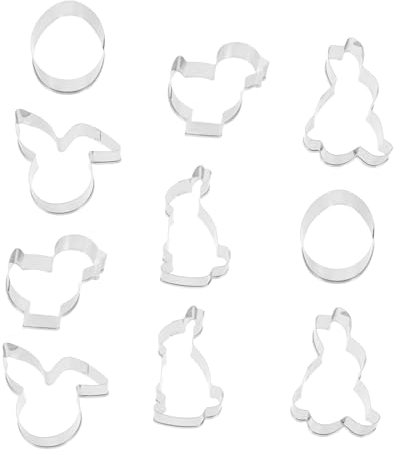 HOMOBABE 10pezzi Stampini Tagliabiscotti Per Pasqua Formine Inossidabile Forma Di Coniglio e Pulcino Per Biscotti e Dolci Accessori Per Feste Pasquali