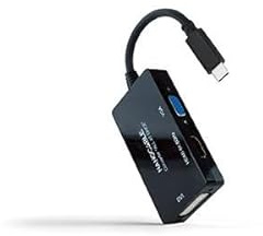 Watio Wave Cable Adaptador - Type-C a HDMI/DVI/VGA, 20 cm, Color Negro. Ideal para Conexiones múltiples en Dispositivos compatibles.