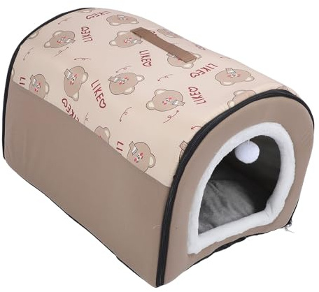 SENECESLI Haustierschlafnestbett, Innen Im Haus Warm Warmes Hundehaus Bequem mit Kissen für Innenräume (XL)