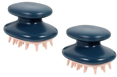 OATIPHO 2 Stck. Silikon Kopfhaut Massagebürste mit Ergonomischem Griff für Haare und Körper für Entspannung und Pflege Blau