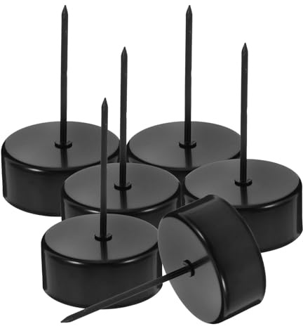 HOODANCOS Portavelas Metálico Negro con Punta para Coronas Soporte Redondo para Velas de 42 CM 6 Unidades para Centros de Mesa y Decoración Festiva