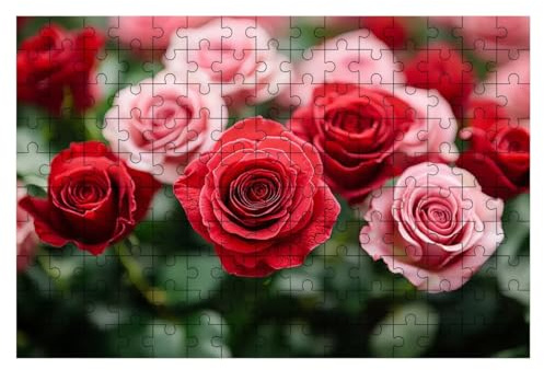 Puzzle 1000 Teile Rose, Blume Puzzle 1000 Teile Erwachsene, Puzzel für Die Ganze Familie, Klassische Puzzles Geschicklichkeitsspiel, Holzpuzzle für Geschenke für Frauen, Männer, Deko Wohnzimmer -2227