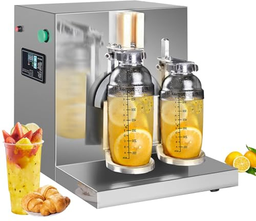 SWENEEN Shaker automatique à thé au lait, double tête de secouage à 360° – Secouage électrique, machine à liqueur automatique avec 2 tasses de 750 ml de neige