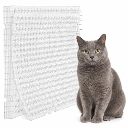 GOOGO Alfombrillas repelentes para Gatos 10 uds, recortables 42×34 cm, Rejillas Transparentes para jardín, sofá, balcón, Plantas, Cama y Entrenamiento de Mascotas