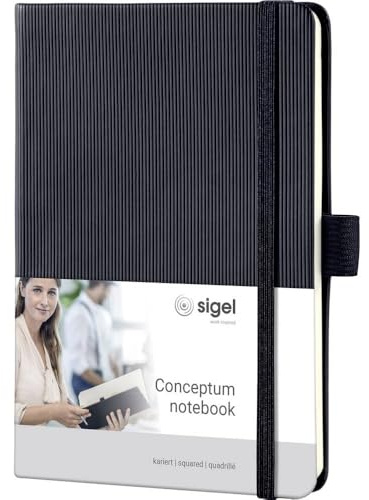 Sigel CONCEPTUM® CO131 anteckningsbok rutig svart Antal ark: 97 DIN A6