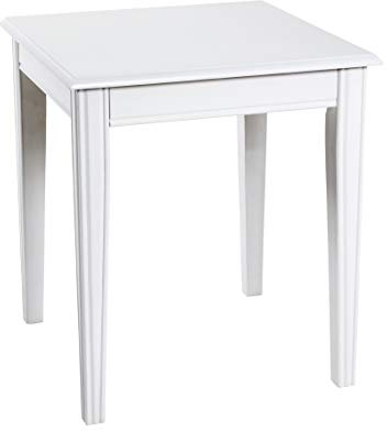 HAKU Beistelltisch weiß Massivholz und MDF Sofatisch klassisch Couchtisch - Maße: B 45 x H 51 x T 45 cm Style: Traditional