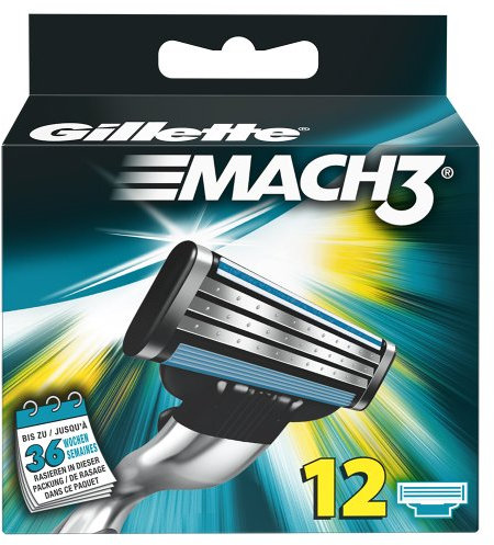 Auslaufmodell Gillette Mach3 Rasierklingen, 12 Stück