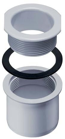 INEFA Ablaufstutzen zum Schrauben NW115/DN100, 115/100mm Grau Kunststoff | PVC-U Regenrinnen Ablauf für Kastenrinne, Einhangstutzen Dachrinne / Kastendachrinne, Dachrinnenablauf, Dachrinnenauslauf