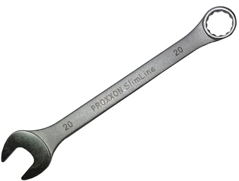PROXXON 23920 Ring-Maulschlüssel SlimLine Größe 20mm - 15° abgewinkelt auf der Ringseite - Chrom-Vanadium Stahl