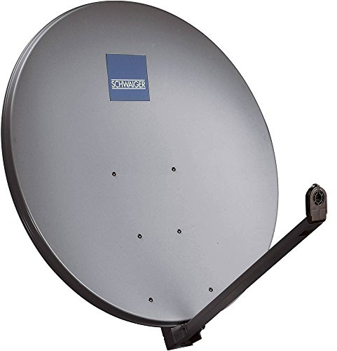 SCHWAIGER -SPI1000.1- Satellitenschüssel | 100 cm | SAT Antenne | mit LNB-Tragarm und Masthalterung | integrierte Kabelführung | Sat-Schüssel aus Aluminium | anthrazit