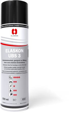 ELASKON UBS 3 - Unterbodenschutz Spray 500 ml/Korrosionsschutz Spray und Rostschutz Spray/Unterbodenschutz für Auto/Unterbodenschutz auf Bitumenbasis in der Aerosoldose