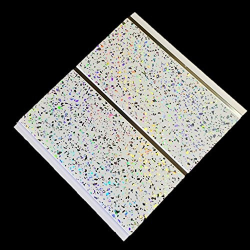 DBS Platinum White Sparkle Chrome 5mm PVC Cladding Bathroom Wet Wall Panels (4 Pack)