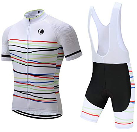 Coconut Ropamo Men's Cycling Jersey Set Biking Road Bike Jersey Bib Shorts with 4D Padded Cycling Clothing Set for Men (1032, XL)