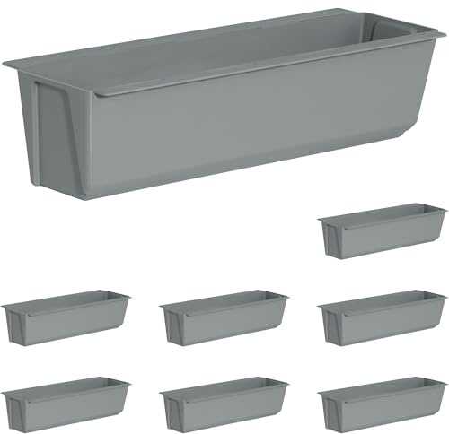 ARTECSIS Paletten Blumenkasten 8er Set Betongrau Pflanzkasten Einsatz Europalette 37cm