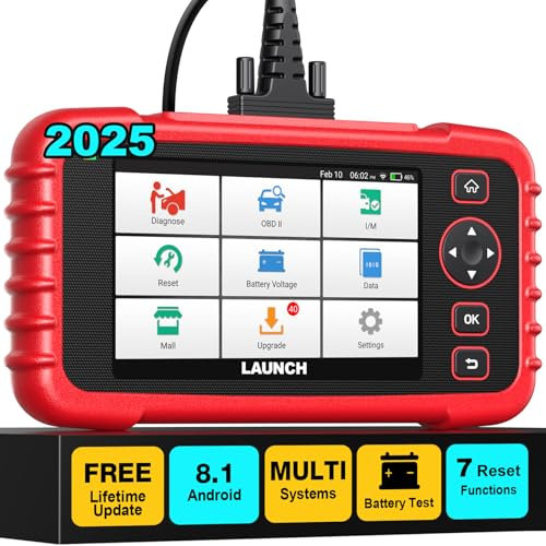 LAUNCH Globel CRP123X V2.0 obd2 Diagnosegerät KFZ-Codeleser für die ABS SRS Motor und Getriebe, 7 Rückstellfunktion, 10 OBD2-Funktionen, AUTOVIN, Lebenslanges kostenloses Update