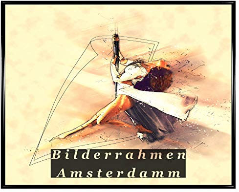 Homedecoration Bilderrahmen Amsterdam Schwarz Hochglanz 40x100 cm Kunststoffrahmen mit Kunstglas 1mm bruchsicher glasklar
