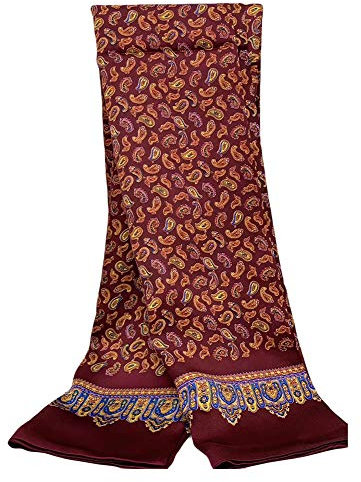 UK_Stone Klassisch 100% Seide Paisley Blumen Doppelschicht Halstuch Herren Schal 10MM