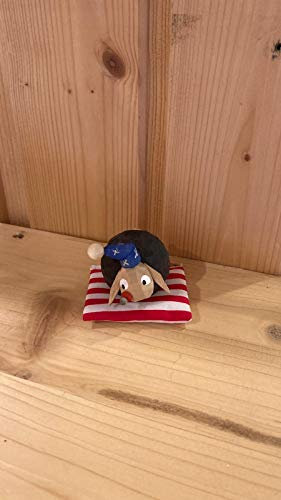 Rudolphs Schatzkiste Holzfigur Schaf mit Kissen dunkel Höhe 3,5cm NEU Figuren Schnitzen Holz Wald Figur Kirche Erzgebirge Seiffen Weihnachten Spielzeug Dekoration Tischdeko Kurrende
