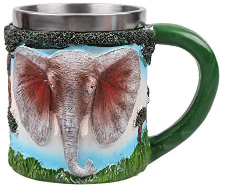 VOANZO Tazza da caffè con Teschio in Metallo con Manico Boccale da Birra con Teschio per Uomo Regalo per la Festa del PapÃ