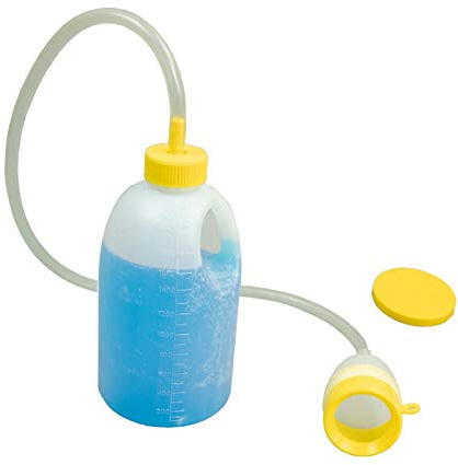 YNGJUENCP Urinario De Cama Masculina De Viaje, Contenedor De Drenaje Nocturno De 1700 Ml, Colector De Orina con Tubo para Hombres (Amarillo)
