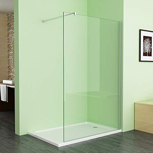 Duschabtrennung Walk in Dusche 80 x 200cm Duschwand Duschtrennwand 10mm ESG NANO klares Glas