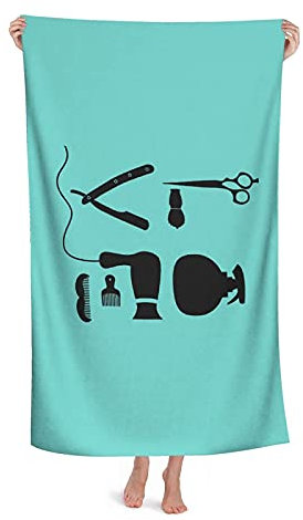 DLJIYZX Strandtücher Friseursalon Friseur Liebe Runde Mikrofaser Badetücher Saugfähig Weiches und schnell trocknendes Badetuch 80X130CM