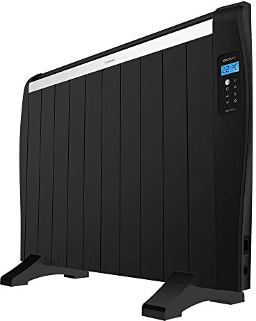 Cecotec Emettitore Termico ReadyWarm 2500 Thermal Black. 12 Elementi e 1800 W, Display LCD, Telecomando a distanza, timer, selezione della temperatura, copertura di 25 m² (10 Moduli, Nero)