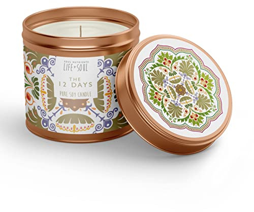 12 Days Bougie de Noël 100 % pure soja 250 ml