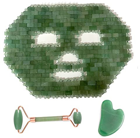 BiiKoon Jade-schlafmaske Kühlende Quarz-Gesichtsmaske Natürliches Kristall-schönheits-hautpflege-massagegerät Wiederverwendbar Zur Linderung von Gesichts- Und Augenschwellungen Yoga