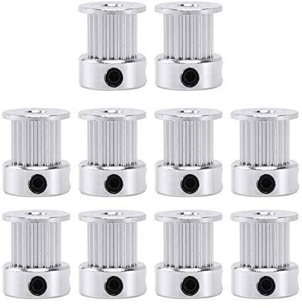 Skyverty 20 Zähne 2GT Timing Synchronscheibe Bohrung 5mm für Breite 10mm 2M Riemen kleines Spiel 20T 20Teeth 10Pcs
