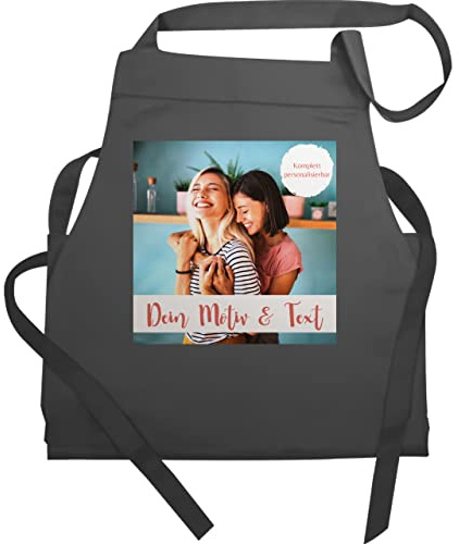 Geschenk mit Namen personalisiert by Shirtracer - Schürze - Text Erwachsene - Eigenes Foto I Eigenes Bild