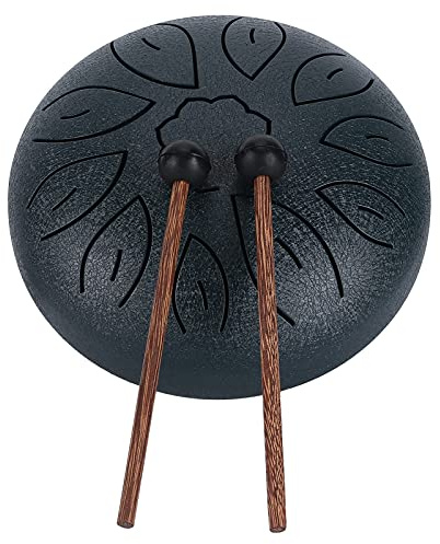 Zungentrommel, Steel Tongue Drum Kit Ethereal Tongue Drum 6 Zoll Hand Pan Percussion Instrument Sanskrit Musikinstrumente Für Die Musikalische Ausbildung Stressabbau Yoga Meditation