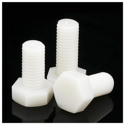 Viti a testa esagonale esterna in nylon bianco Bulloni esagonali in plastica M8 M10 M12 for isolamento termico/elettrico(M10x20 15pcs)
