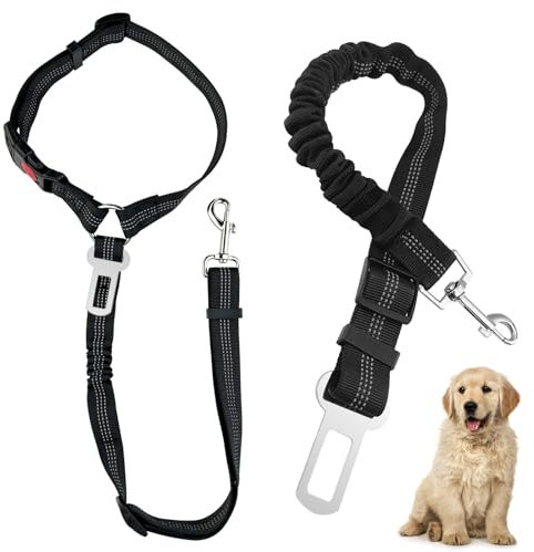 Diompirux 2er-Pack Premium Hunde Anschnallgurt, Sicherheitsgeschirr Hund mit Universelle Schnalle, verstellbares Hundesicherheitsgeschirr, für alle Kleine, Mittlere Hunde, Katzen und Alle Autotypen