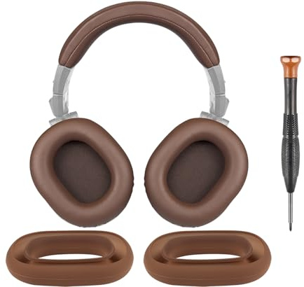 SOULWIT öronkuddar + huvudband överdrag + Silikon Hölje, ersättnings kit för ATH M50, M50X, M50XWH, M50XBT, M50XBT2, M50S/LE hörlurar, Pannband och Öronkudde reparationsdel-Kaffe
